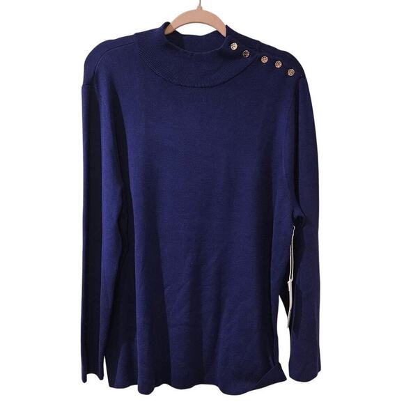 Chico's ECOVERO Mock Neck Sweater Florentina Plum Purple Womens XXL‎ Size 4 NWT - Picture 2 of 8